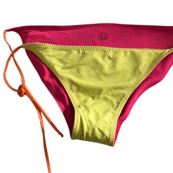 New ColorBlock Reversible Bikini Bottom - Size L | Maui & Sons Side-Tie Hipster - Picture 1 of 14